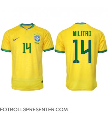 Brasilien Eder Militao #14 Hemma Matchtröja VM 2022 Kortärmad
